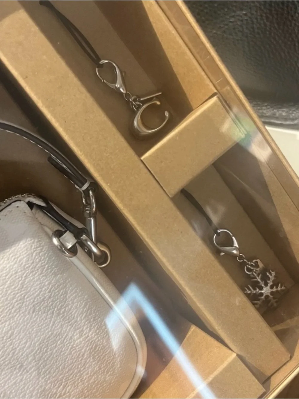 Coach NOLITA 15 White Signature Mini Bag Gift Set w silver charms NWT -MSRP $218